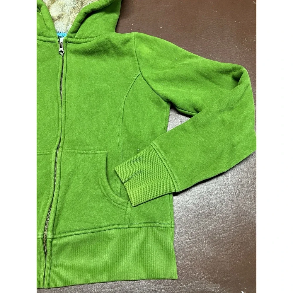 Old Navy Kids‎ Green Faux Fur Lined Hoodie Sweatshirt M Medium